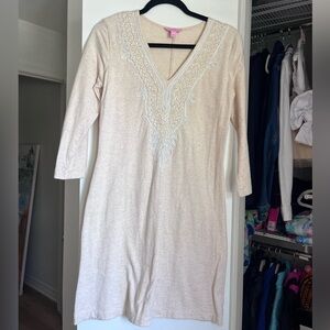 Lilly Pulitzer sand gold dress detail small